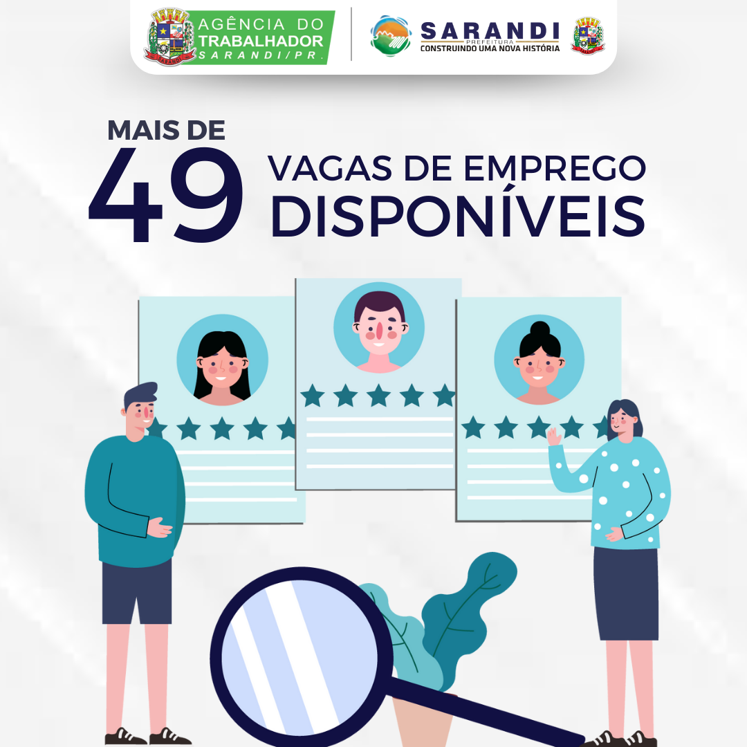 A Agência do Trabalhador de Sarandi tem 49 vagas para está semana